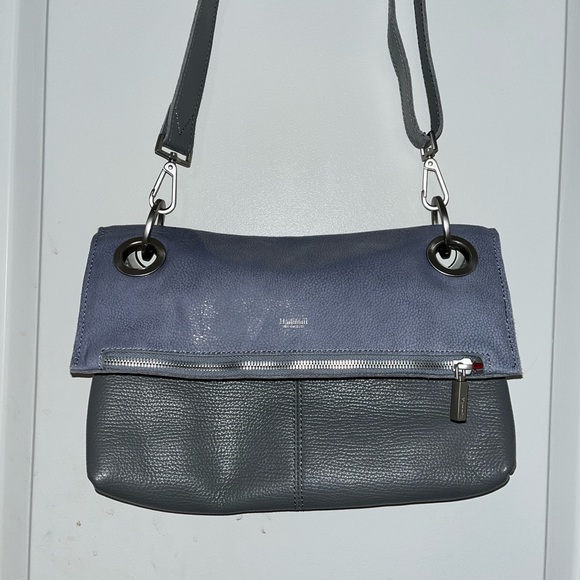 EUC Hammit VIP Meduim Montana reversible crossbody in Stingray Blue/Steel Grey - Picture 4 of 17